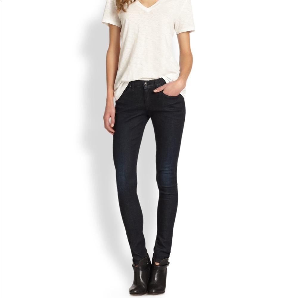 • Rag & Bone • Skinny Jeans Olive Harrow Blue 26